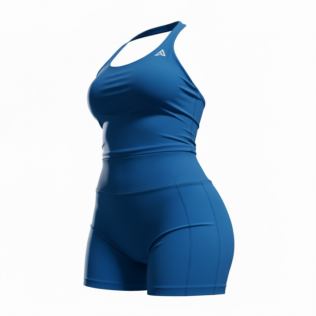VELOCITY BLUE HALTER TOP SET